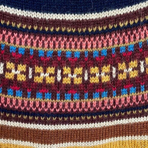 Tommy Hilfiger Fair Isle Alpaca Wool Blend Striped Short Sleeve Sweater Dress XL - Picture 5 of 11